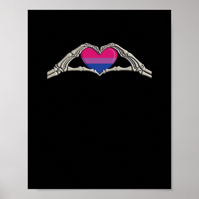 Poster Coeur des mains osseuses Goth bisexuel (Devant)