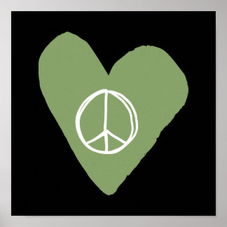 Poster Coeur des signes de paix