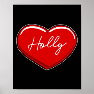 Poster Cœur dessiné à la main Holly - Prénoms cœurs amour