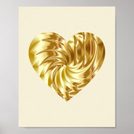 Poster Coeur d'or (forme d'or de l'amour)
