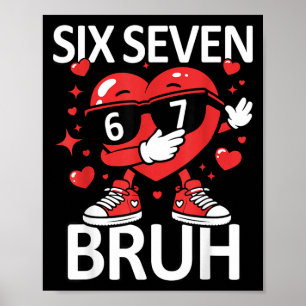 Poster Cœur drôle Dab 67 Saint Valentin Bruh Six Sept Mèm