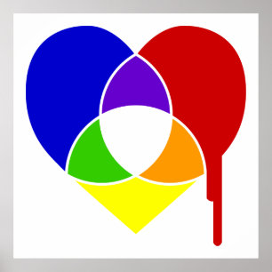 Poster coeur du graphique en couleurs
