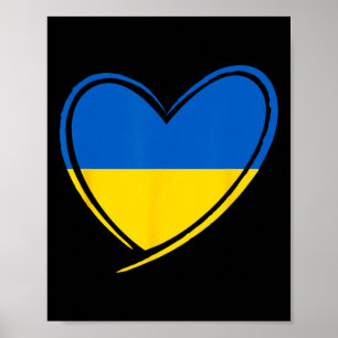 Poster Coeur d'Ukraine Drapeau ukrainien Patriotique Homm