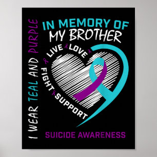 Poster Coeur En Mémoire De Mon Frère Sensibilisation Au S