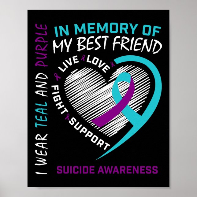 Poster Coeur En Mémoire Du Meilleur Ami Sensibilisation A (Devant)
