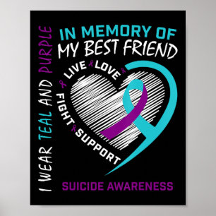Poster Coeur En Mémoire Du Meilleur Ami Sensibilisation A