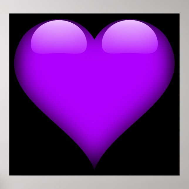 Poster Coeur en verre violet personnalisable (Devant)