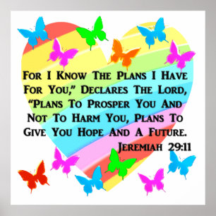 POSTER COEUR ET COEUR JEREMIAH 29:11
