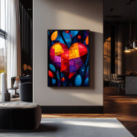 Cœur Expressionniste Abstrait – Art Vibrant