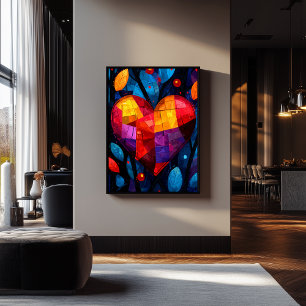 Poster Coeur expressionniste Abstrait - Art Vibrant