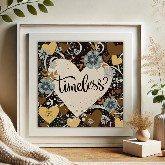 Poster Coeur floral intemporel jolie inspiribilité (Créateur téléchargé)