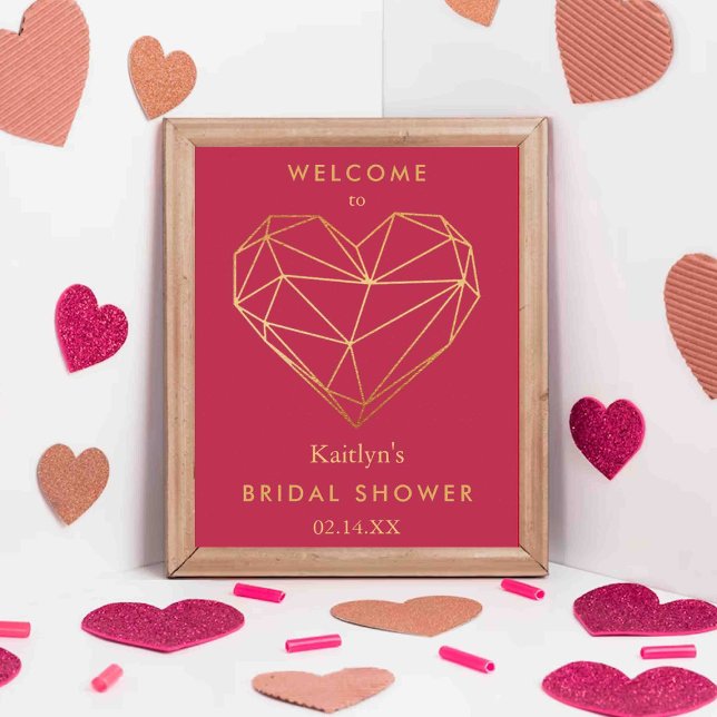 Poster Coeur géométrique Fête des mariées de la Saint Val (Créateur téléchargé)