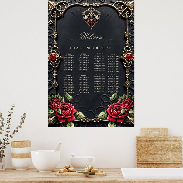 Poster Coeur gothique étonnant (Cuisine)