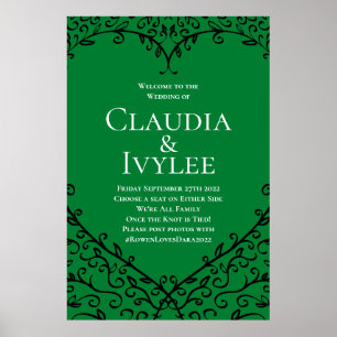 Poster Coeur gothique Vert & Noir