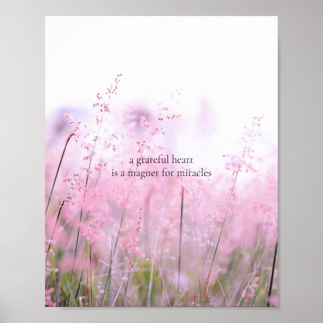 Poster Coeur gracieux Floral Inspiration Nature (Devant)