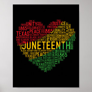 Poster Cœur Histoire Noire Afro Américain Liberté Africai