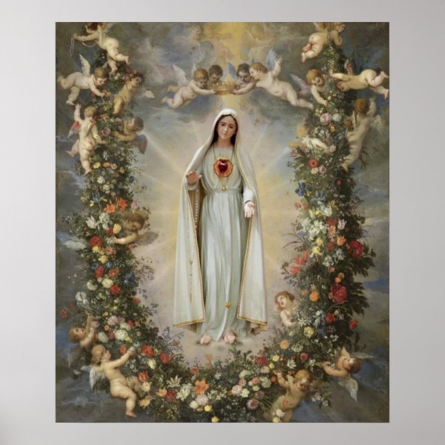 Poster Coeur immaculé de Marie, Vierge Marie (Devant)