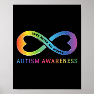 Poster Cœur infini Amour Sensibilisation à l'autisme n'a 