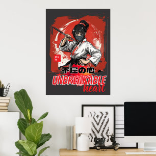 Poster Cœur Inflexible Anime Fille de l'Art Martial Karat