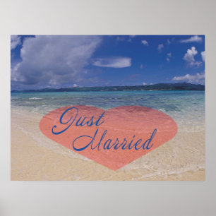 Poster Coeur Marié Sur La Plage