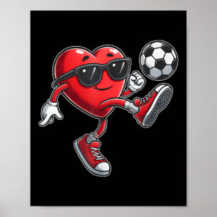 Poster Cœur mignon jouant au football pour la Saint-Valen