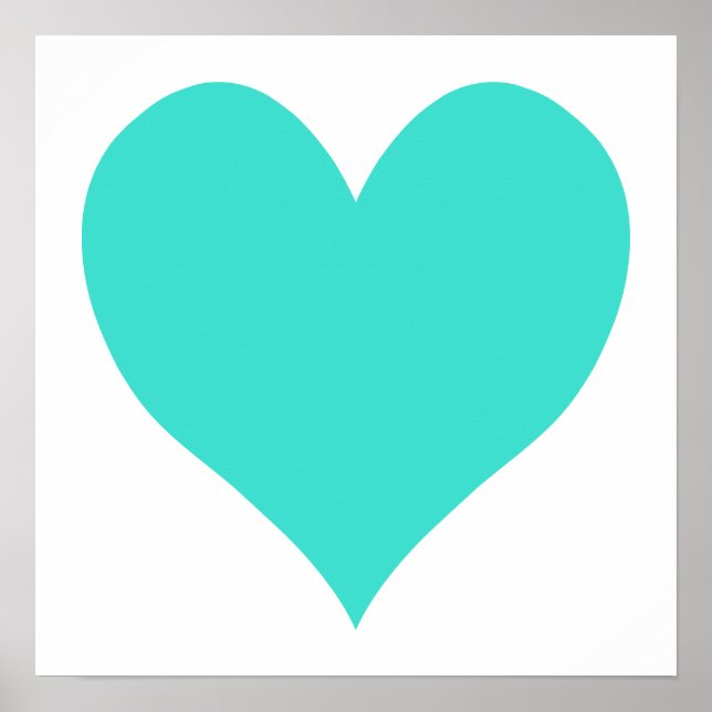Poster Coeur mignon Turquoise (Devant)