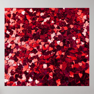 Poster Coeur Parties scintillant rouge : Texture minimali