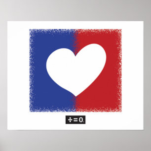 Poster Coeur Patriotique Rouge Blanc Et Bleu Unité