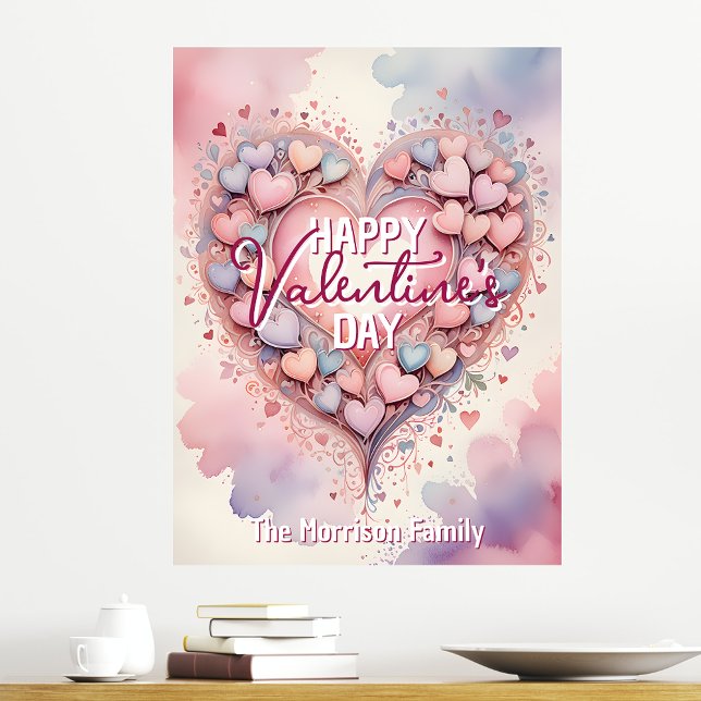 Poster Coeur romantique et fête de la Saint-Valentin (Créateur téléchargé)