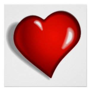 POSTER COEUR ROUGE
