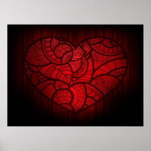 Poster Coeur rouge artistique