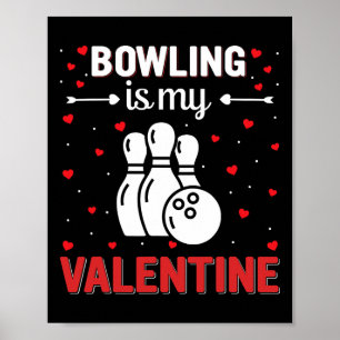 Poster Cœur rouge Cupidon Amour Graphique Bowling Est Mon