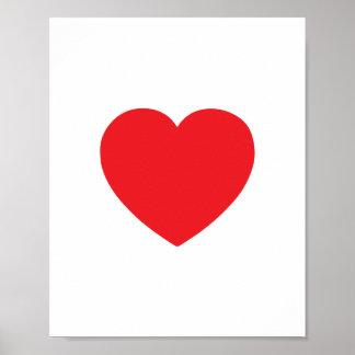 Poster Cœur rouge minimaliste