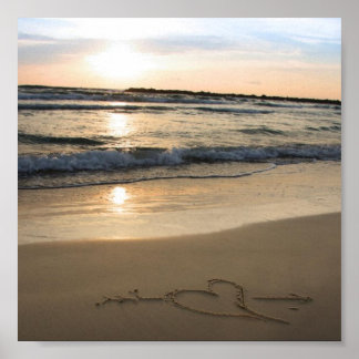 Poster Coeur sur sable