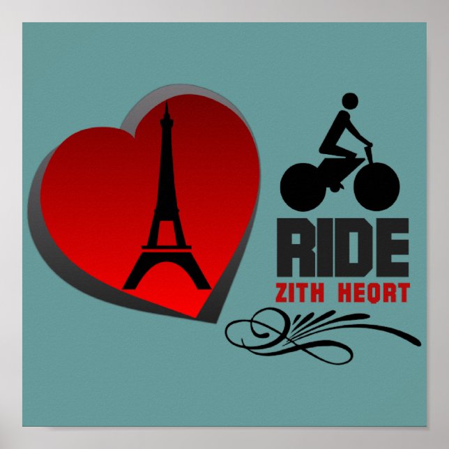 Poster Coeur Tour De France Paris (Devant)