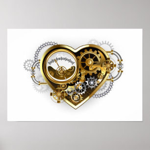 Poster Coeur vapeur avec un manomètre