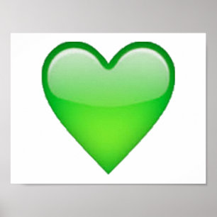 Poster Coeur vert - Emoji