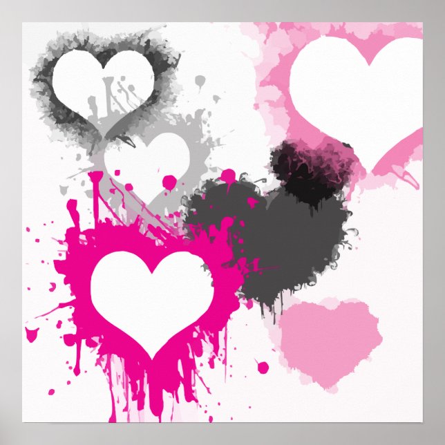 Poster coeurs-296844 coeurs splatter peinture amour graff (Devant)