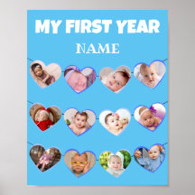 Coeurs Bleus mignons Ma première année 12 Photo Co