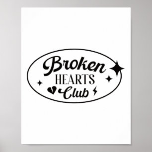 Poster Coeurs cassés Club Valentine Retro Alternative Sty