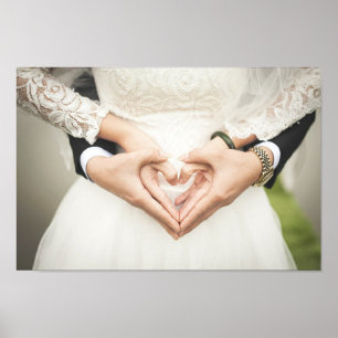 Poster Coeurs dans nos mains Mariage