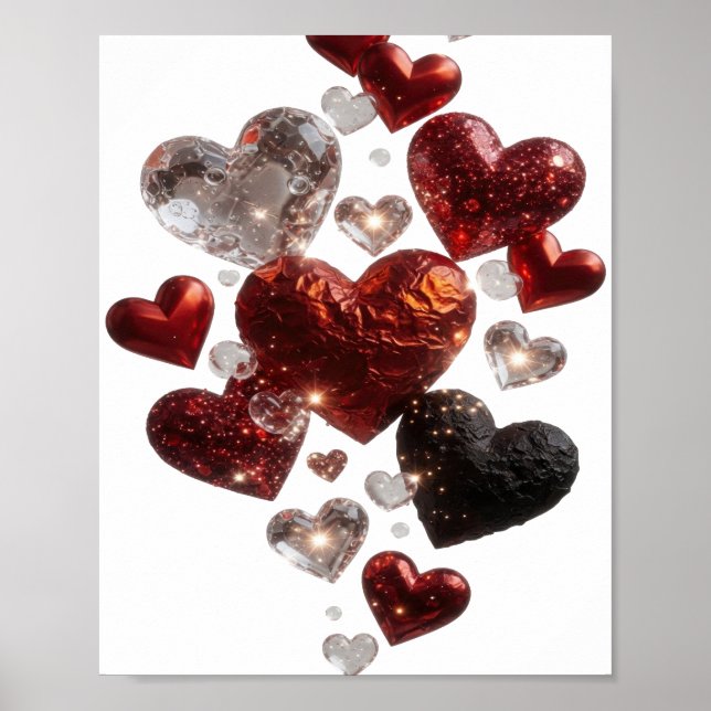 Poster Cœurs d'Argent Frais dans l'Espace (Devant)