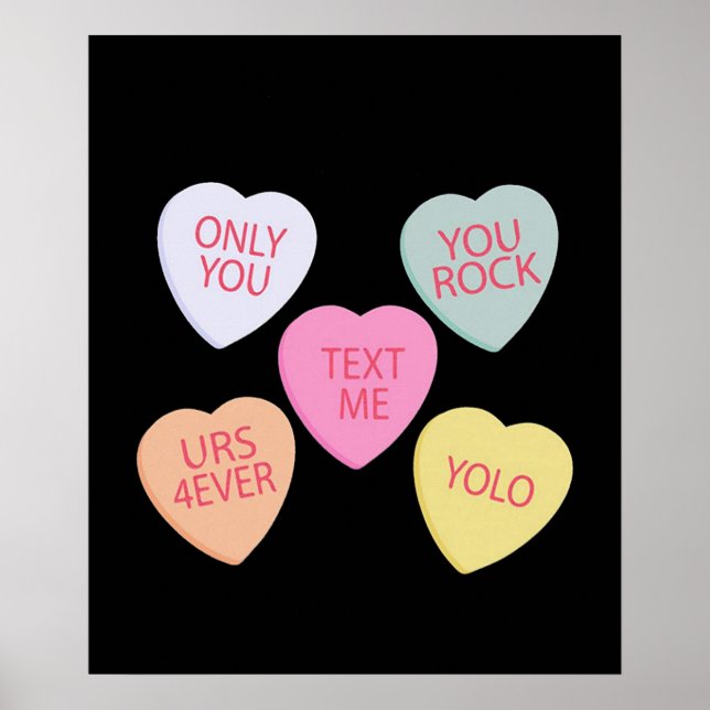 Poster Coeurs de conversation de la Saint-Valentin (Devant)