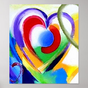 Poster Coeurs de couleur de Digitals
