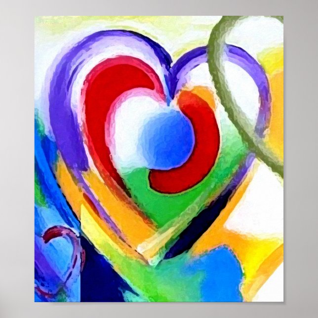 Poster Coeurs de couleur numérique (Devant)