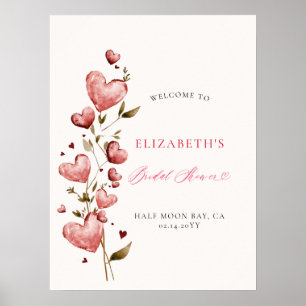 Poster Cœurs de la Saint-Valentin Guirlande Fantaisie Bie