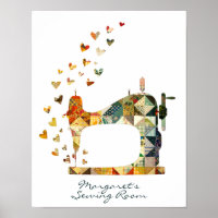 Coeurs de machine à coudre Patchwork