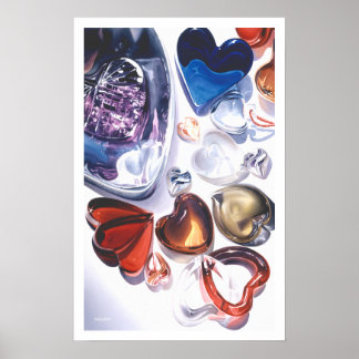 Poster Coeurs de verre Aimer aquarelle