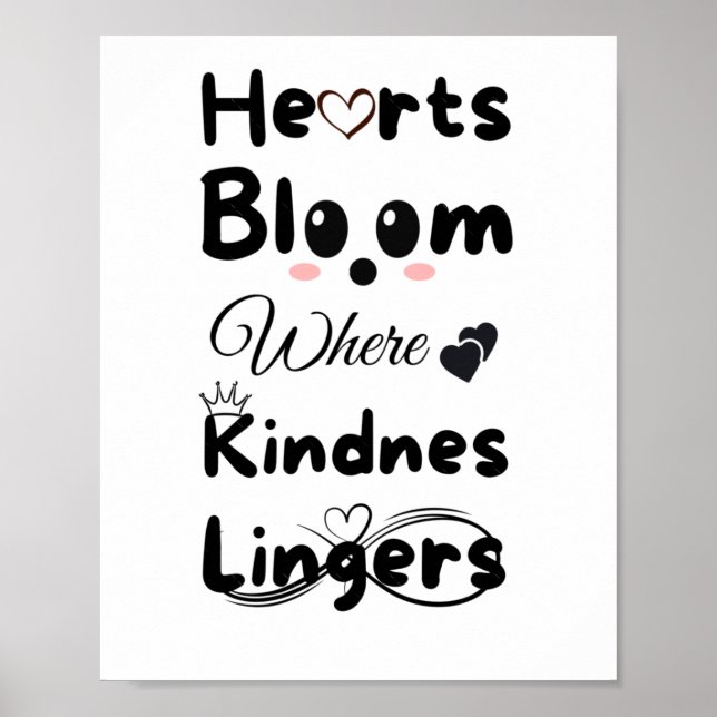 Poster Coeurs Fleurissent Là Où La Douceur Lante Sticker (Devant)