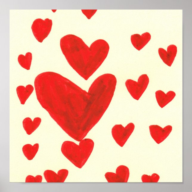 Poster Coeurs flottants (Devant)